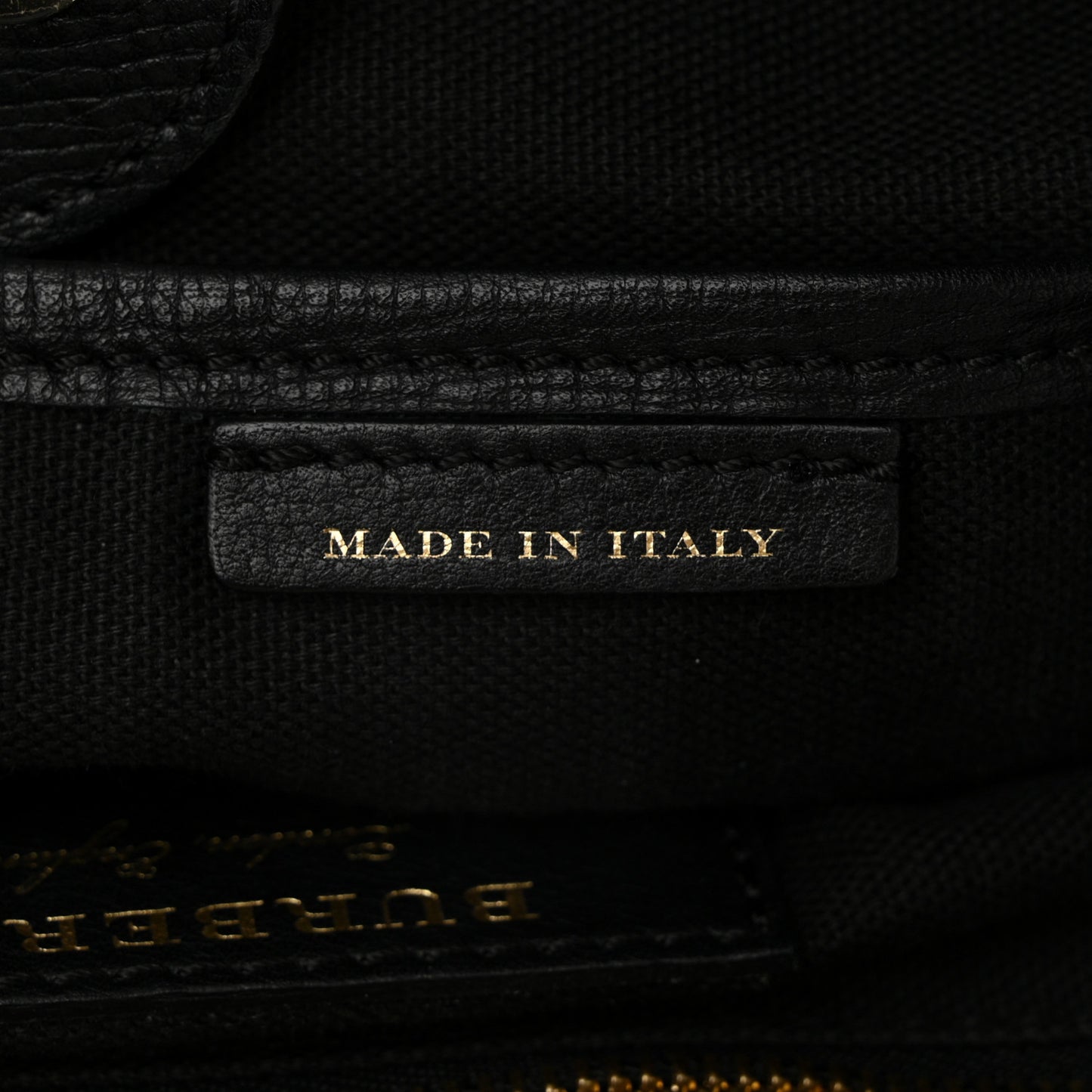 Grainy Calfskin House Check Small Bingley Black