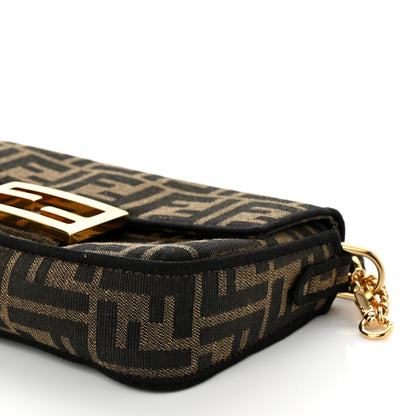 Fendi Fabric Jacquard FF 1974 Mini Baguette Tobacco Moro Black 11 of 11