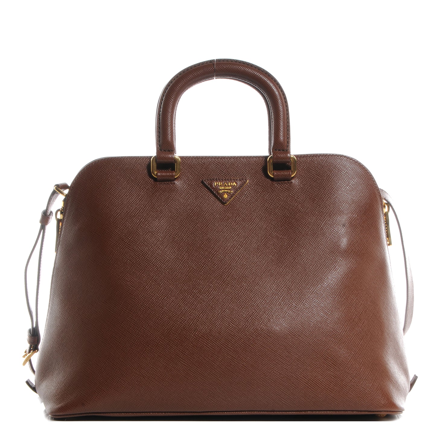 Saffiano Cuir Top Handle Dome Tote Palissandro