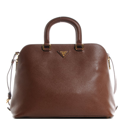 Prada Saffiano Cuir Top Handle Dome Tote Palissandro 1 of 10