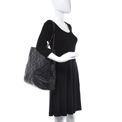 Chanel Lambskin Stitched Shopper Tote Black 2 of 8