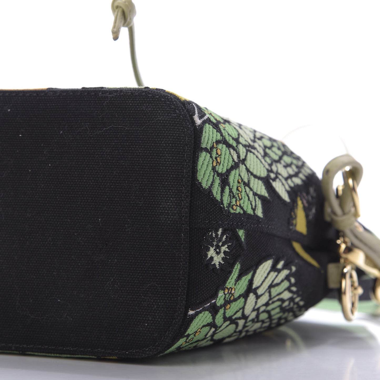 Canvas Vitello Century F is Fendi Psychedelic Flowers Embroidered Mini Mon Tresor Bucket Bag Verde Mandorlo Multicolor