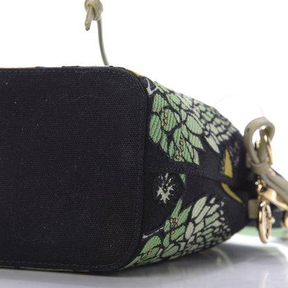 Fendi Canvas Vitello Century F is Fendi Psychedelic Flowers Embroidered Mini Mon Tresor Bucket Bag Verde Mandorlo Multicolor 7 of 9