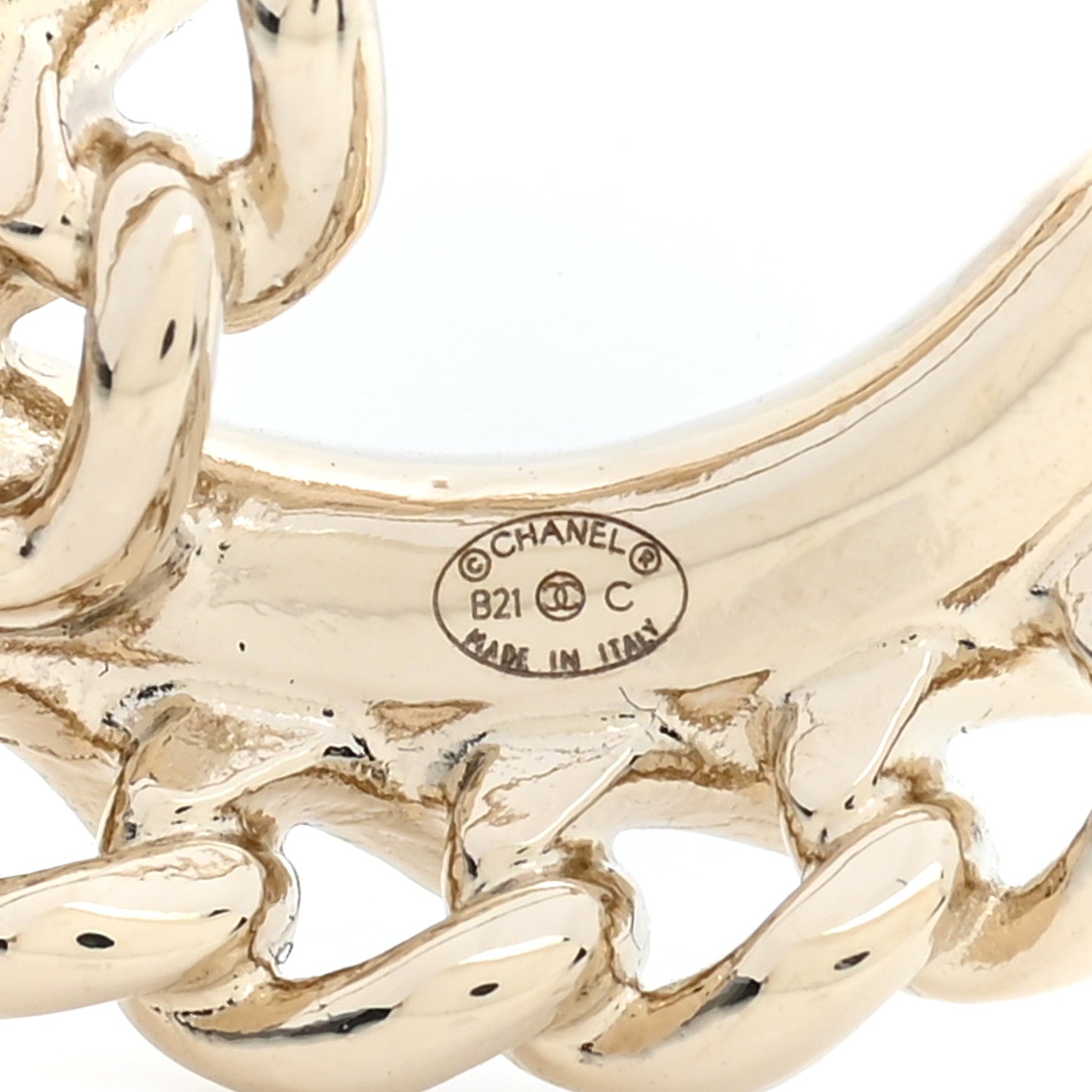 Chanel Crystal Chain CC Brooch Gold 4 of 5