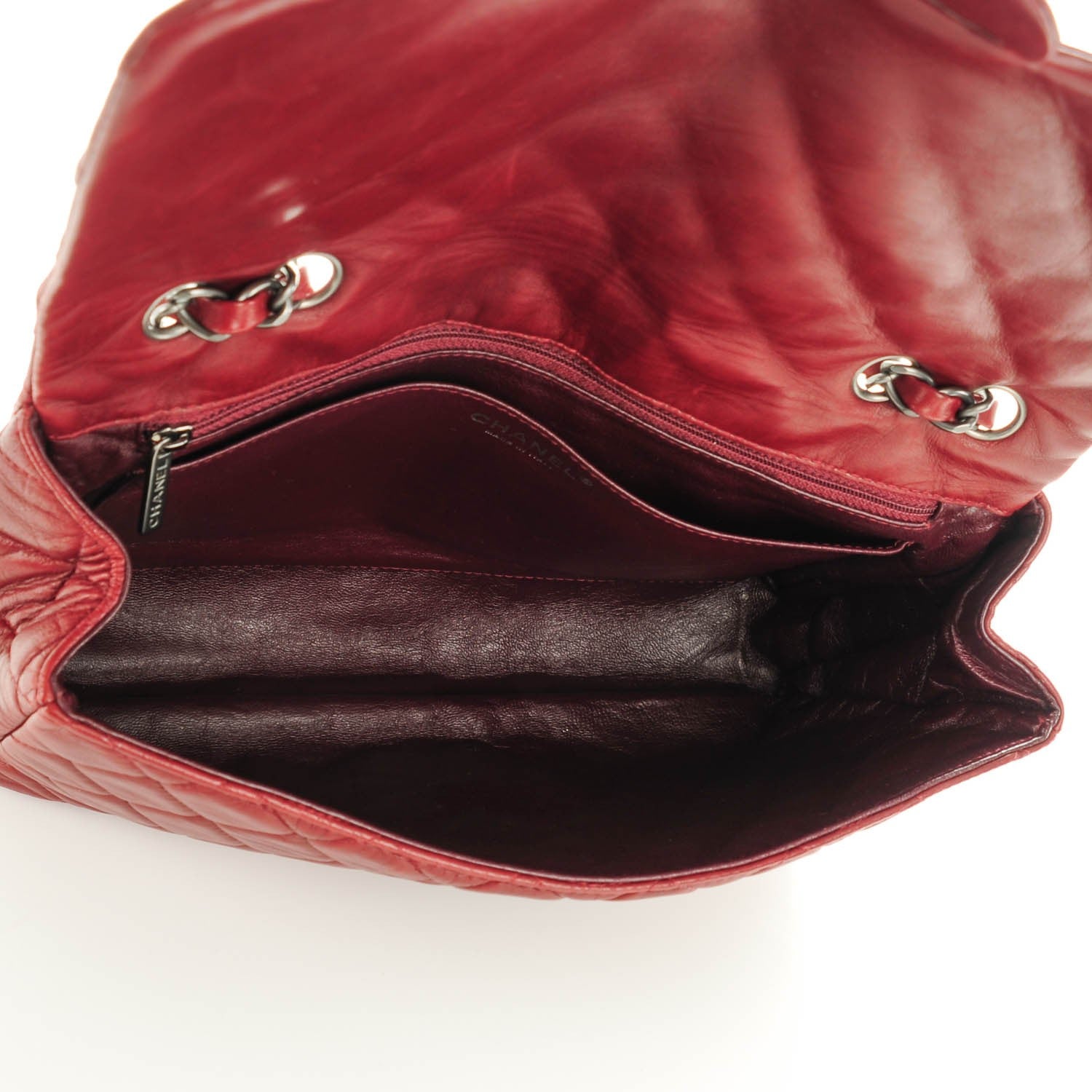 Chanel Lambskin Quilted Jumbo Single Flap Dark Red 6 of 8