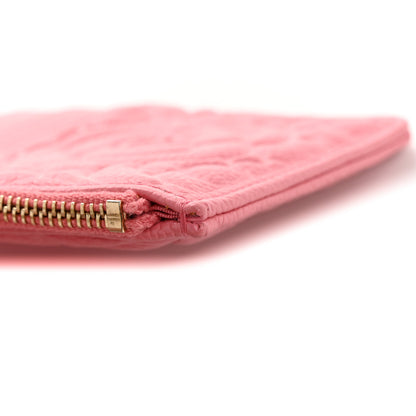Chanel Caviar Camellia Embossed Classic Flat Wallet Pouch Pink 9 of 9