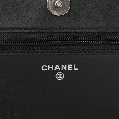 Chanel Caviar Quilted Boy Wallet On Chain WOC Black 6 of 14
