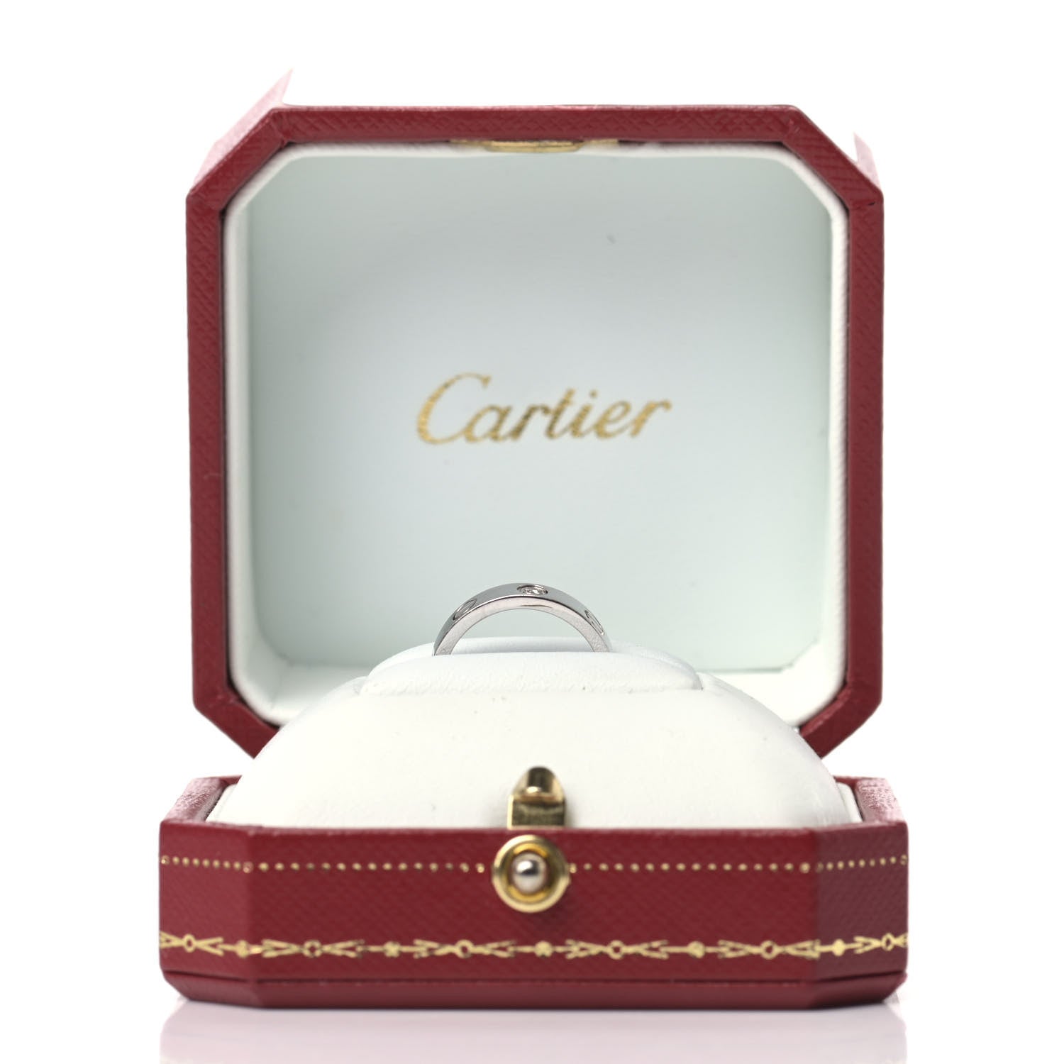 Cartier 18K White Gold Diamond 4mm LOVE Wedding Band Ring 45 3.25 5 of 5