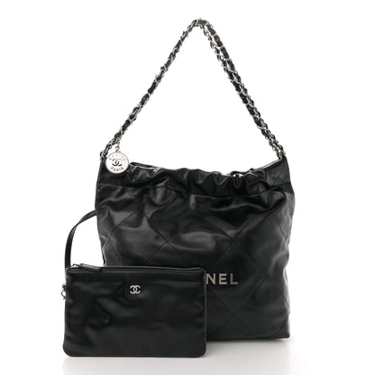 Chanel Shiny Calfskin Quilted Small Chanel 22 Black 3 of 12