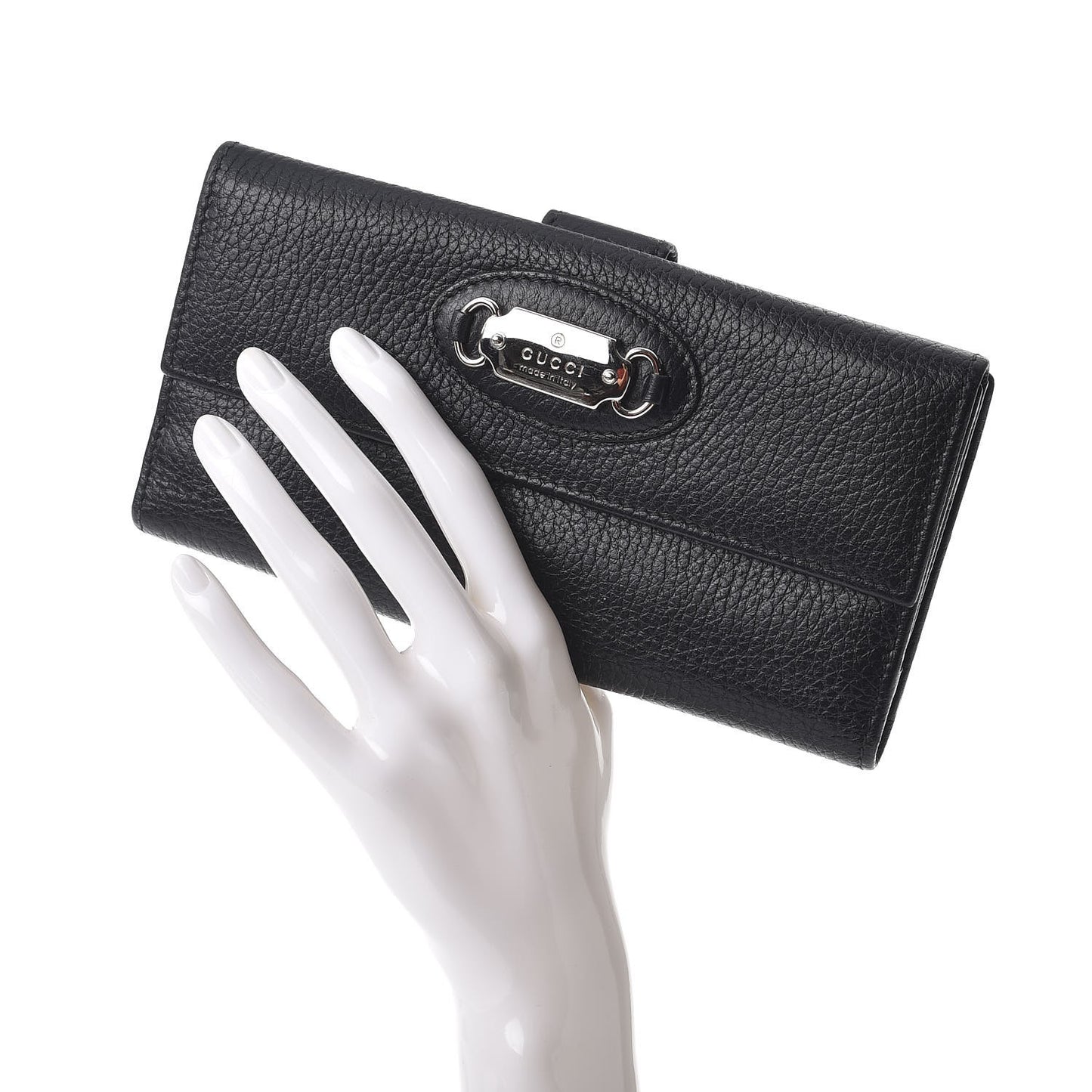Calfskin Continental Flap Wallet Black