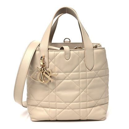 Christian Dior Calfskin Macrocannage Small Toujours Vertical Tote Powder Beige 1 of 11