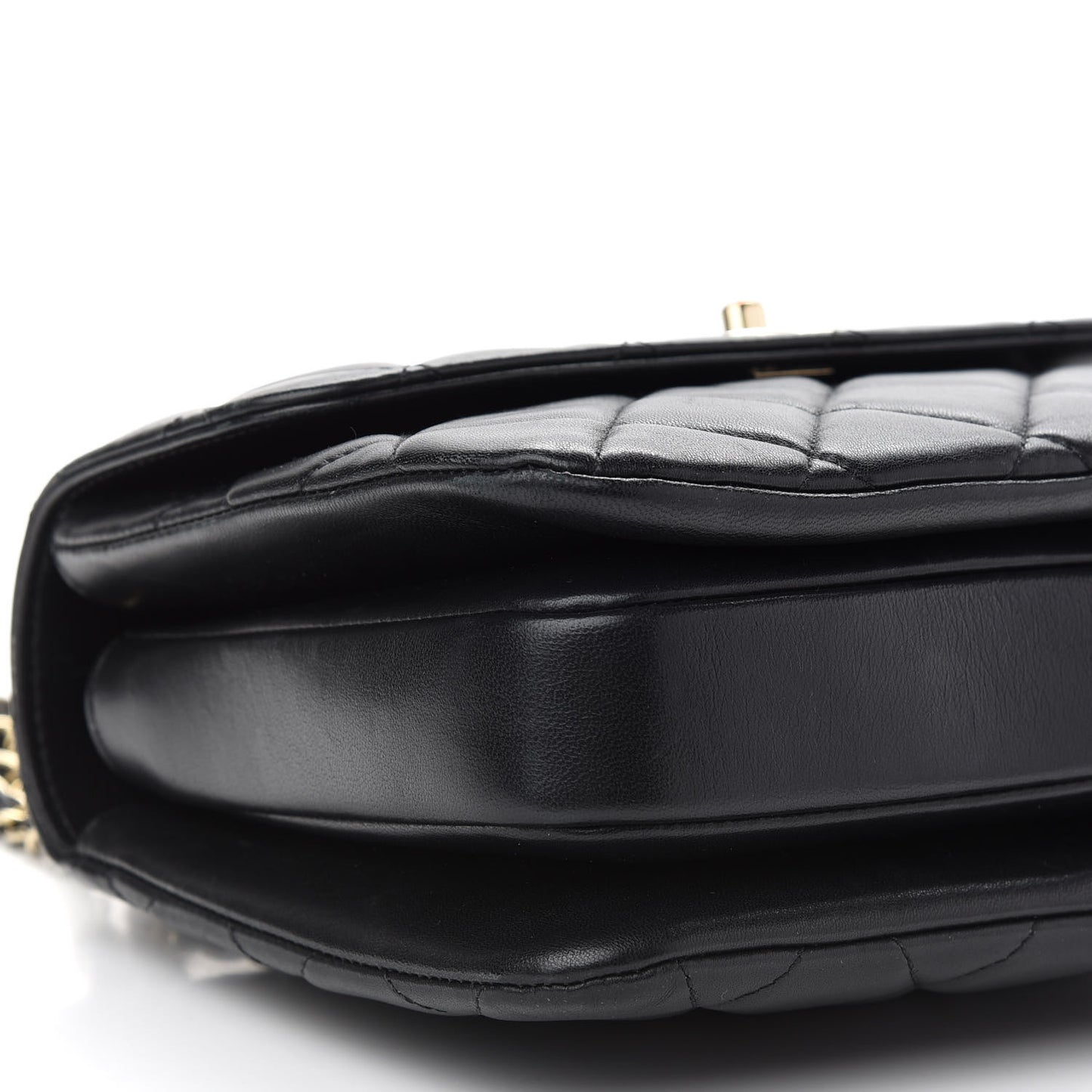 Lambskin Quilted Small Trendy CC Dual Handle Flap Bag Black