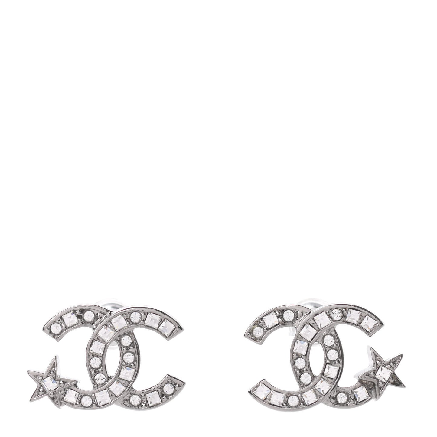 Crystal CC Starfall Earrings Silver