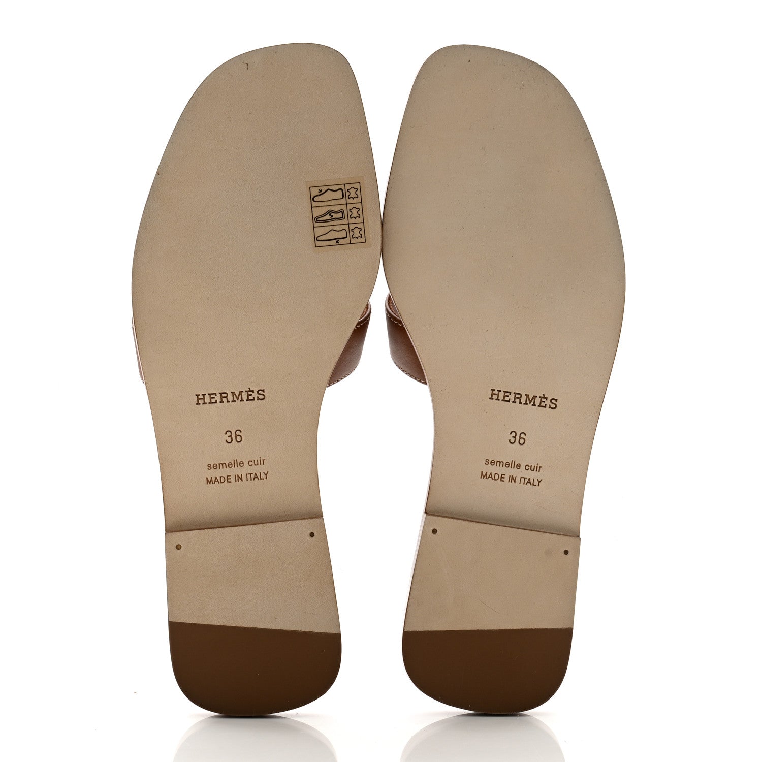 Hermes Box Calfskin Oran Sandals 36 Gold 5 of 9