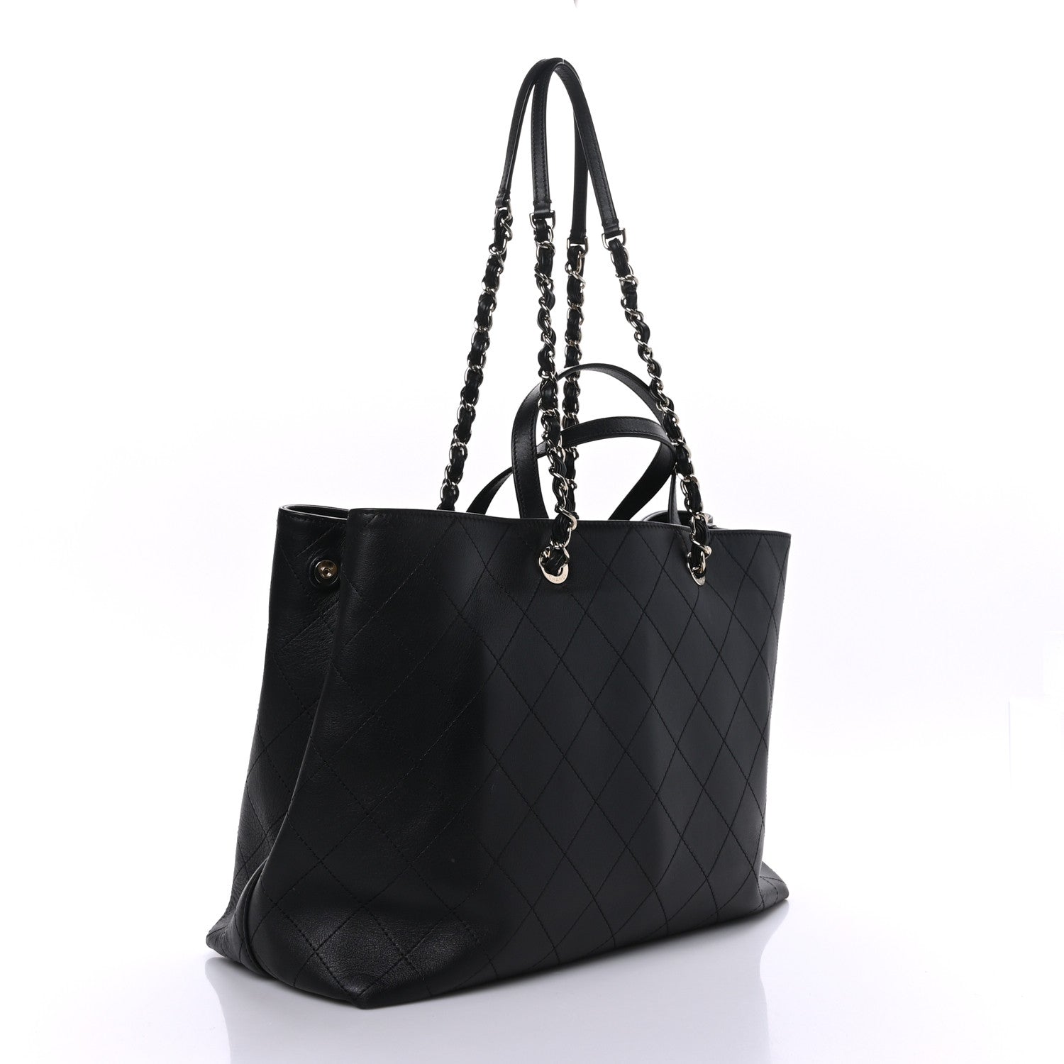 Chanel Calfskin Large Serial Shopper Tote Black 3 of 9