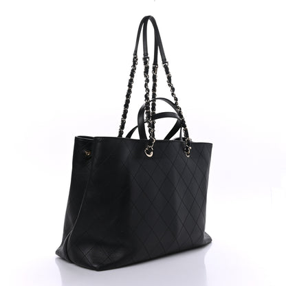 Chanel Calfskin Large Serial Shopper Tote Black 3 of 9