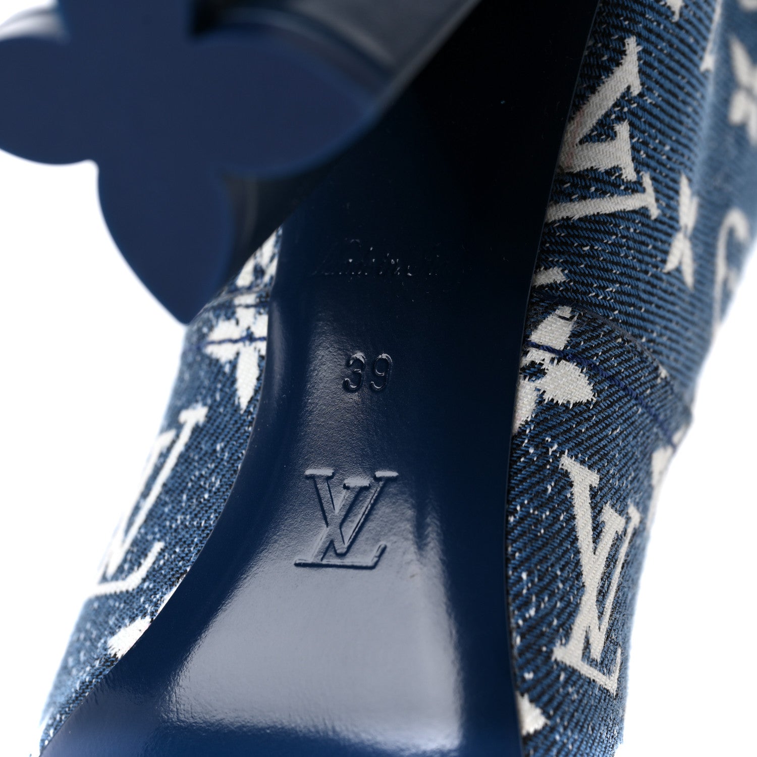 Louis Vuitton Denim Monogram Silhouette Ankle Boots 39 Navy Blue 6 of 6