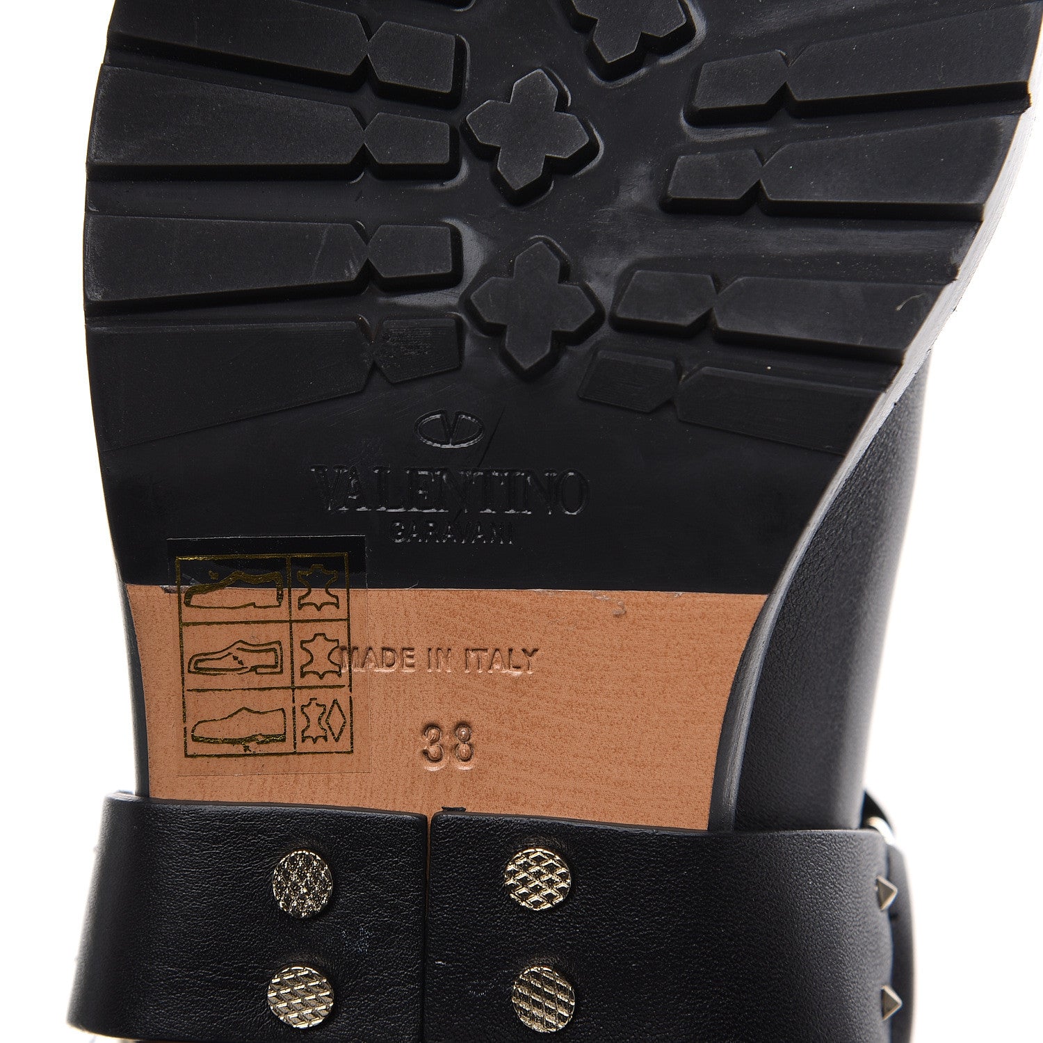Valentino Garavani Calfskin Nappa Rockstud Spike 20mm Biker Boots 38 Black 6 of 9