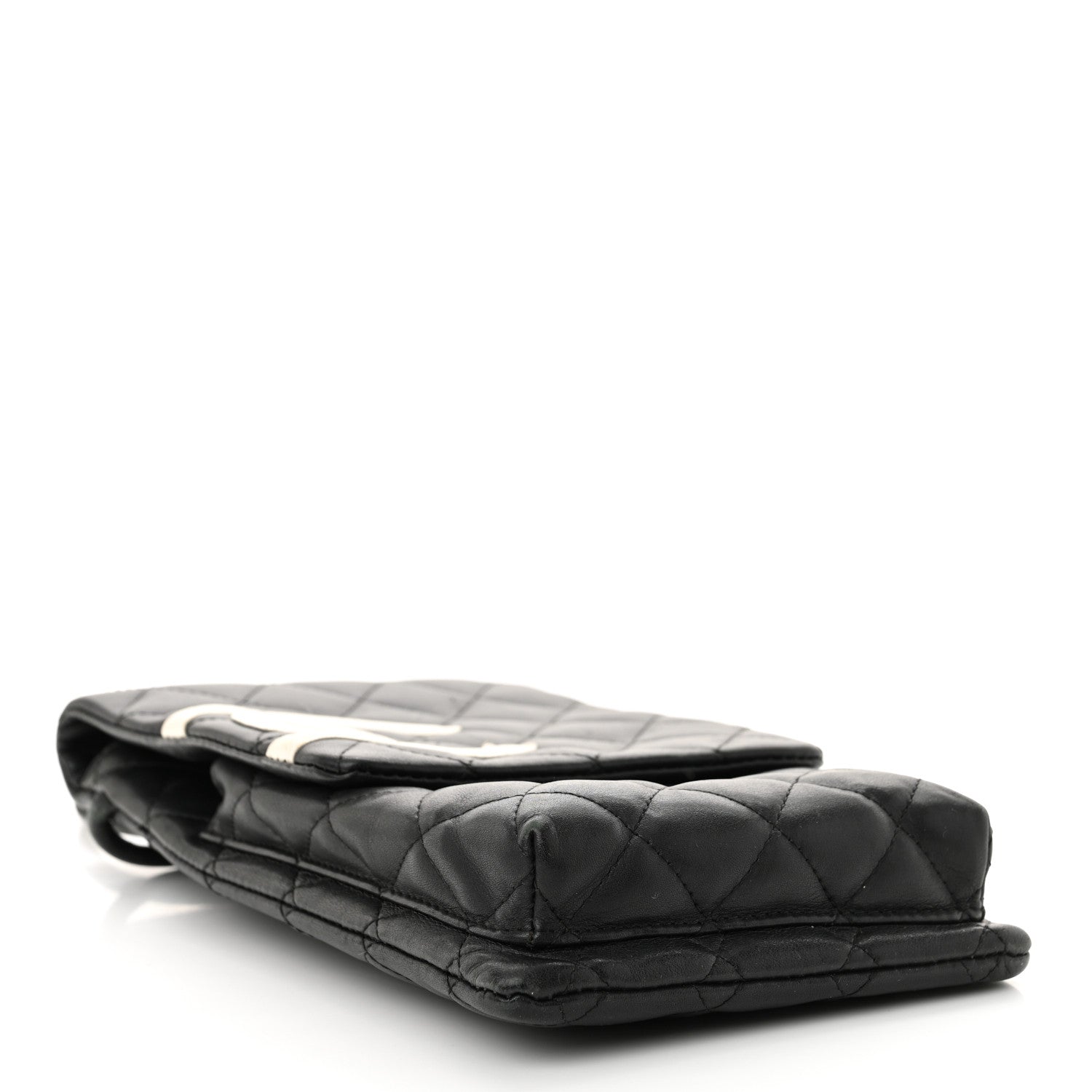 Chanel Calfskin Quilted Cambon Crossbody Messenger Black White 4 of 16
