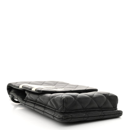 Chanel Calfskin Quilted Cambon Crossbody Messenger Black White 4 of 16