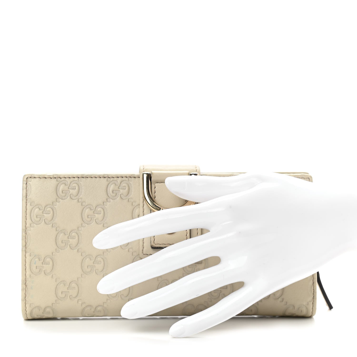Gucci Guccissima Abbey Continental Wallet Off White 2 of 9