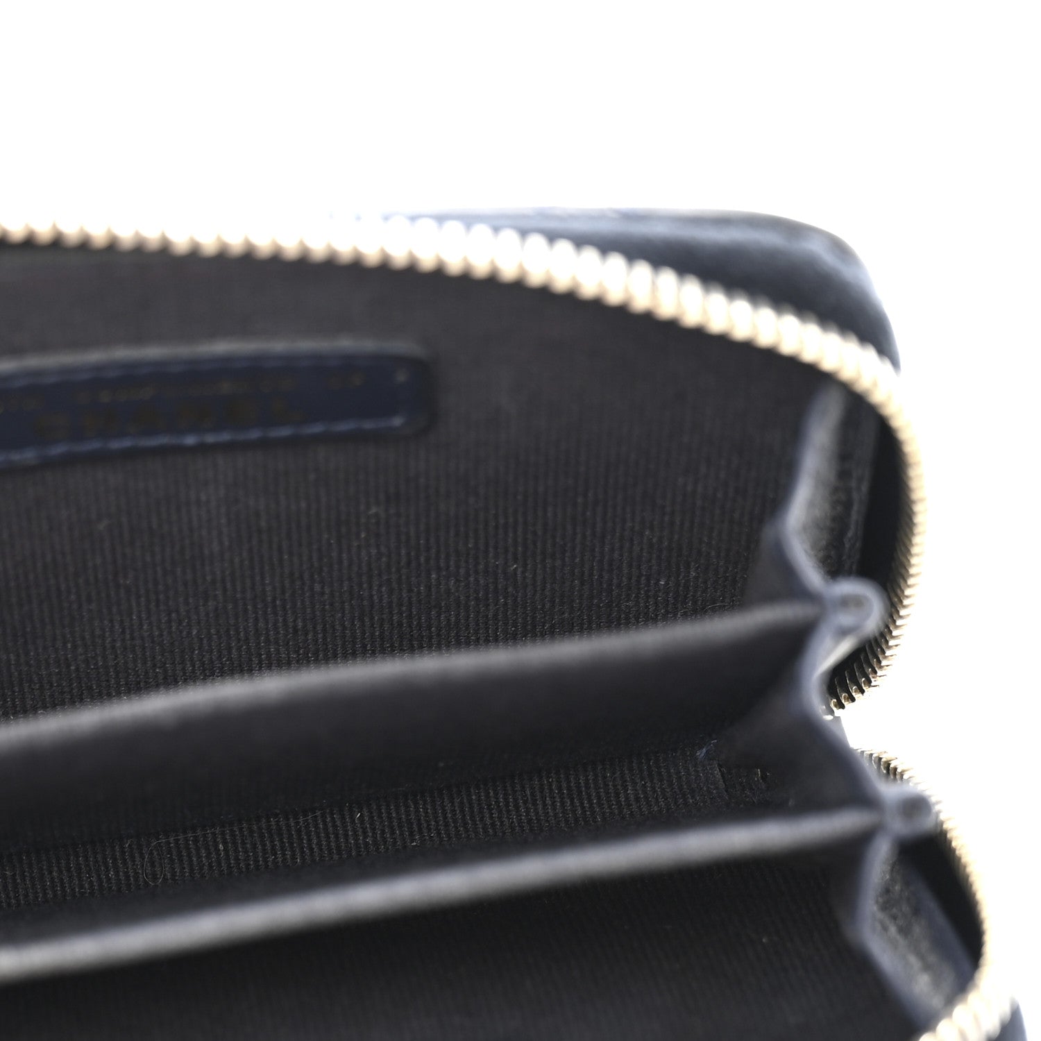 Chanel Caviar Enamel Coco Casino Quilted Zip Coin Purse Navy Blue 5 of 9