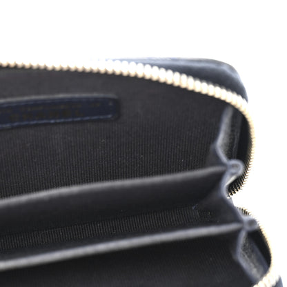 Chanel Caviar Enamel Coco Casino Quilted Zip Coin Purse Navy Blue 5 of 9