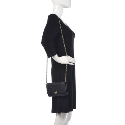 Chanel Caviar Quilted Boy Wallet On Chain WOC Black 2 of 13