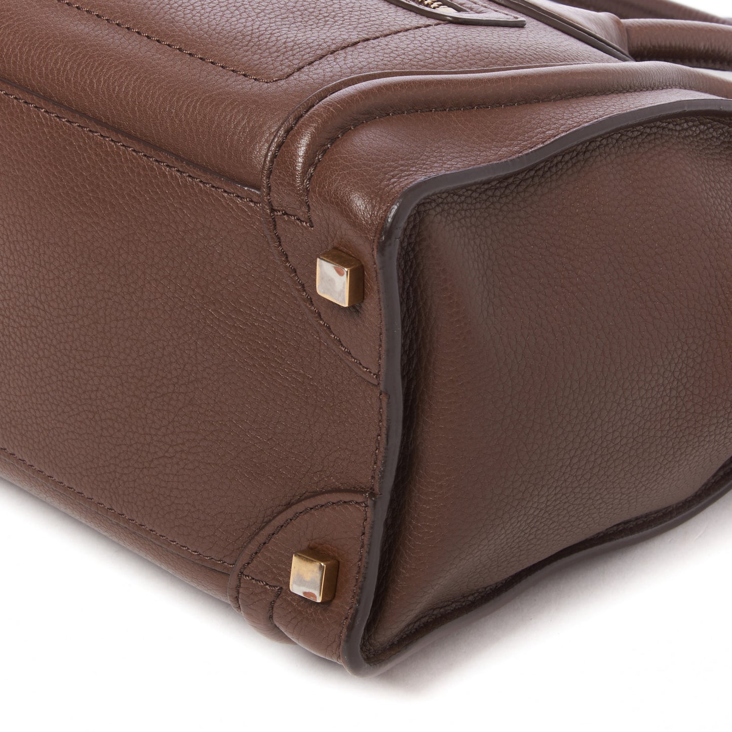 Pebbled Calfskin Micro Luggage Chocolate