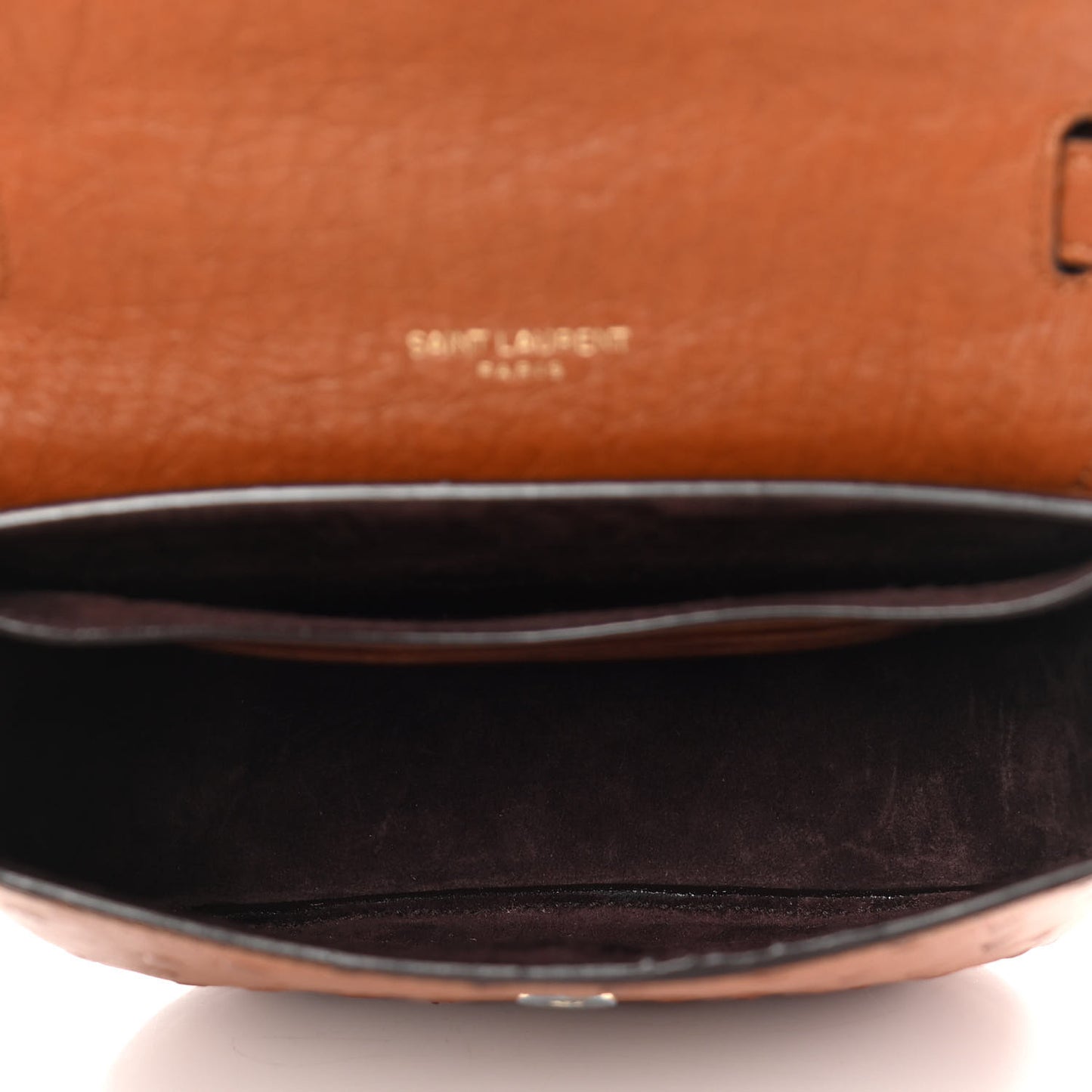 Ostrich Mini Classic Monogram Kaia Satchel Brick