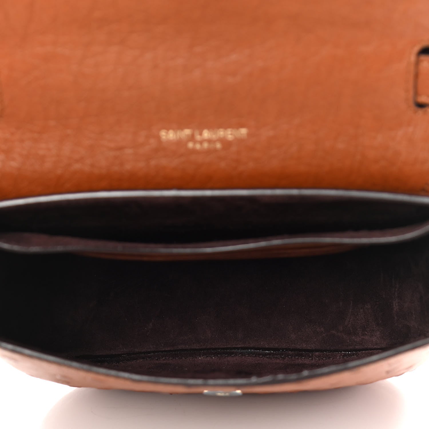 Saint Laurent Ostrich Mini Classic Monogram Kaia Satchel Brick 4 of 9