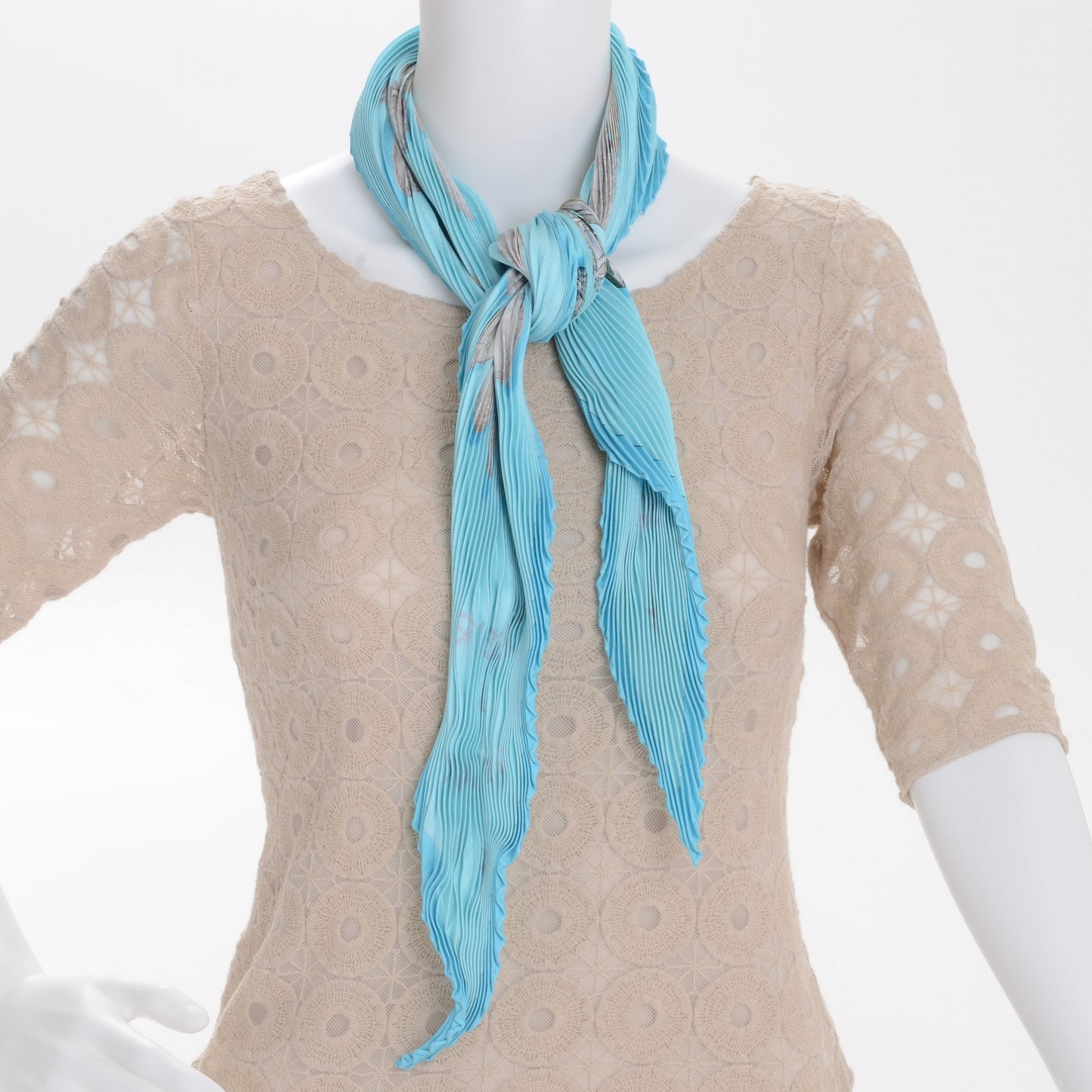 Silk Plisse Rene Char Scarf 90