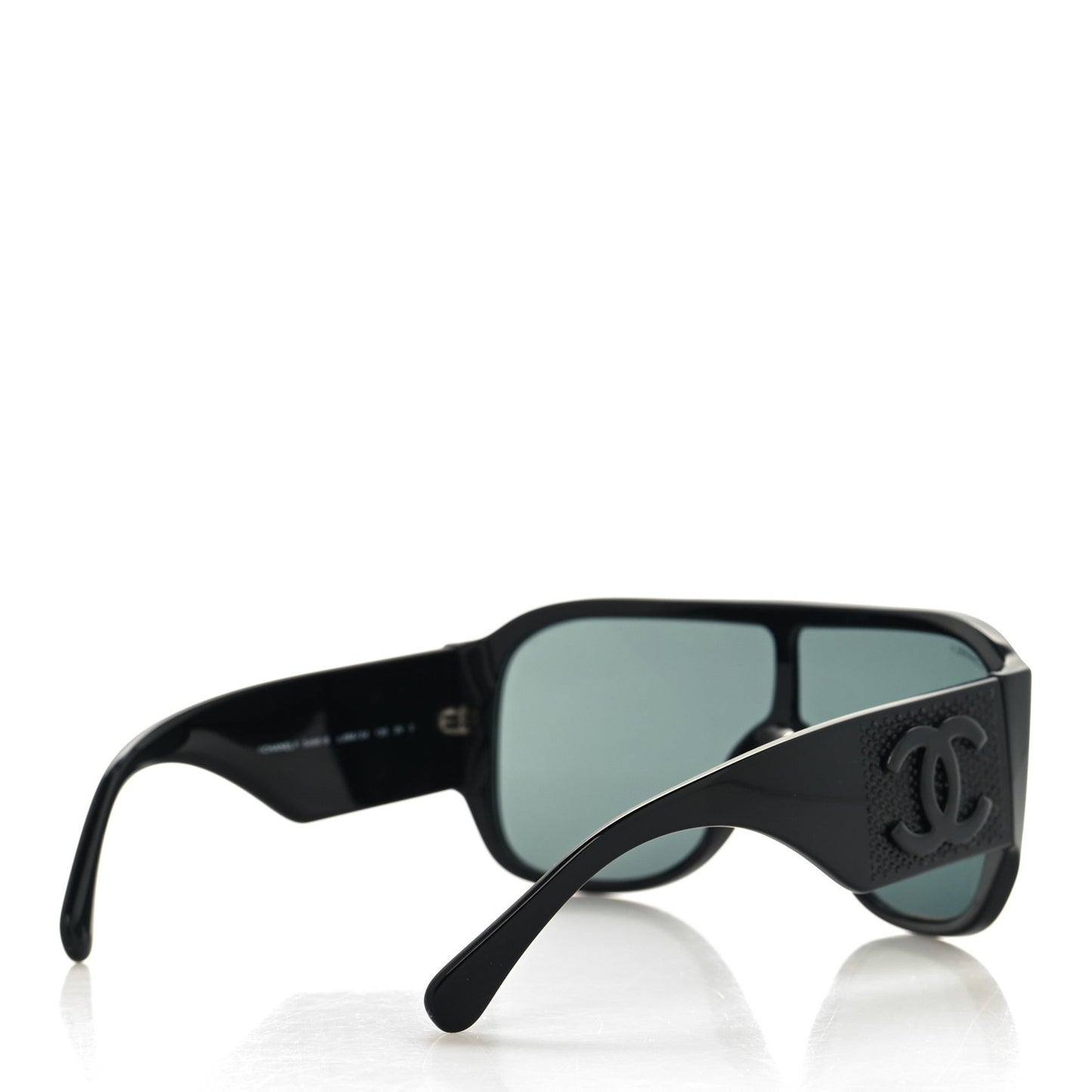 Acetate Crystal CC Shield Sunglasses 5466-B-A Black