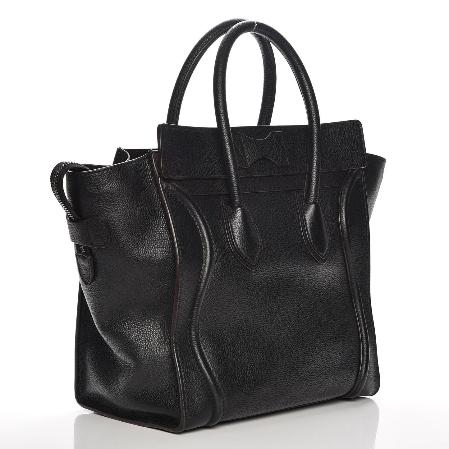 Drummed Calfskin Mini Luggage Black