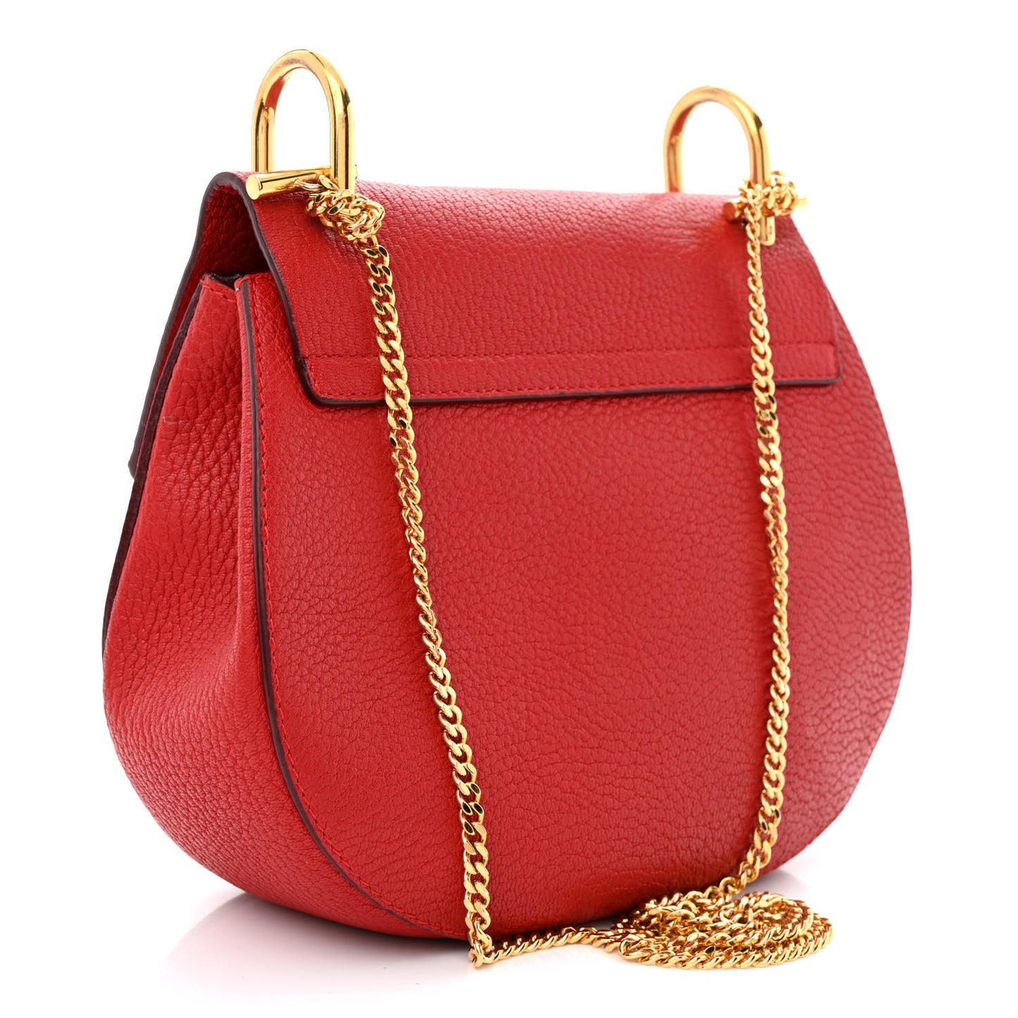 Grained Lambskin Drew Shoulder Bag Plaid Red