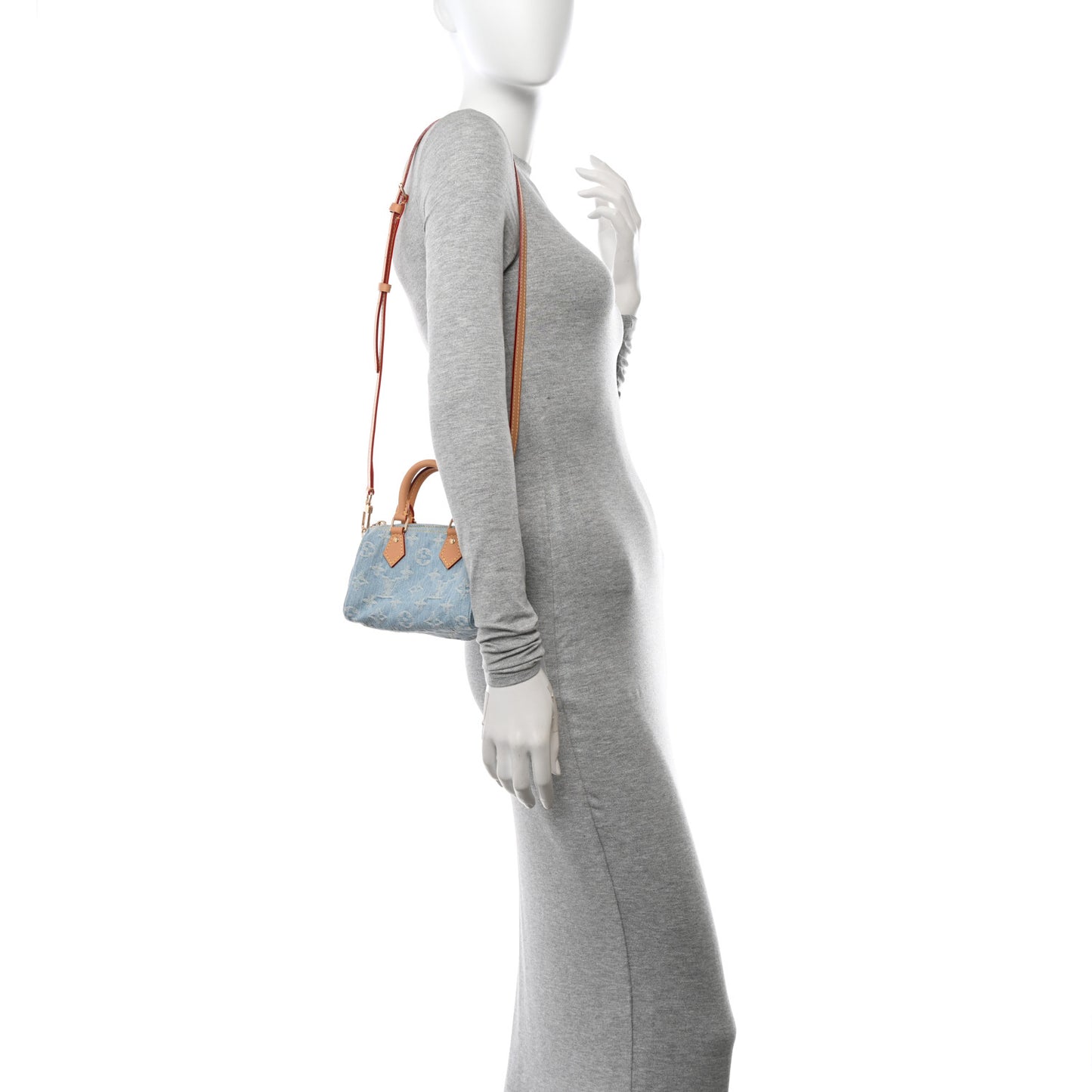 Monogram Denim Nano Speedy Sky Blue