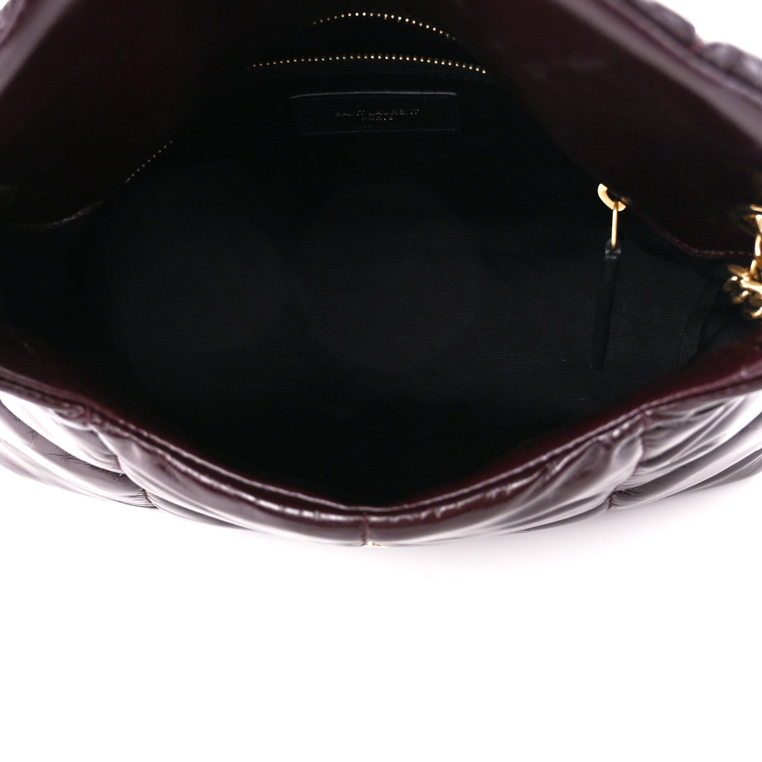 Saint Laurent Patent Quilted Small Loulou Puffer Monogram Chain Satchel Barolo 5 of 11