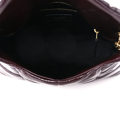 Saint Laurent Patent Quilted Small Loulou Puffer Monogram Chain Satchel Barolo 5 of 11