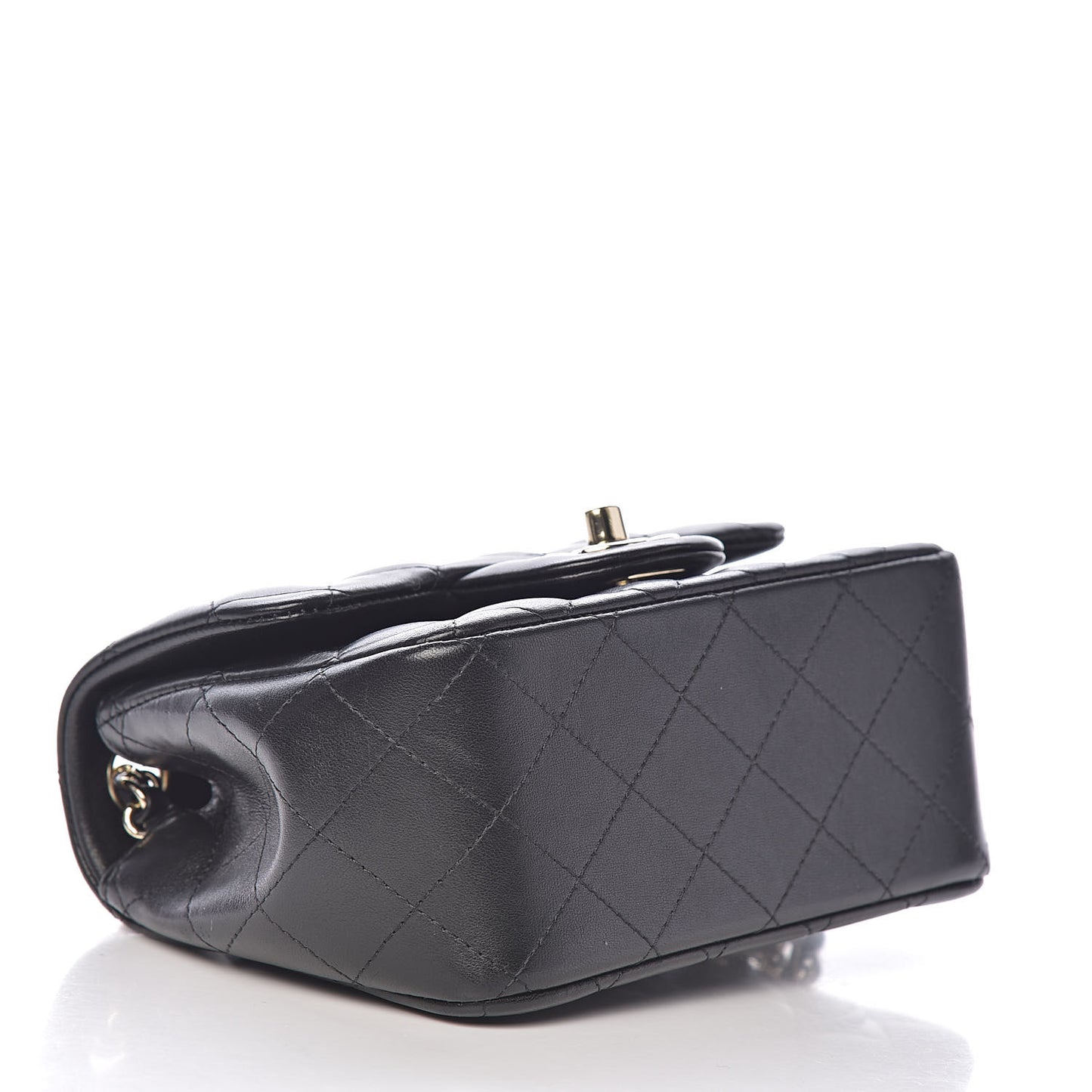 Lambskin Quilted Mini Square Flap Black