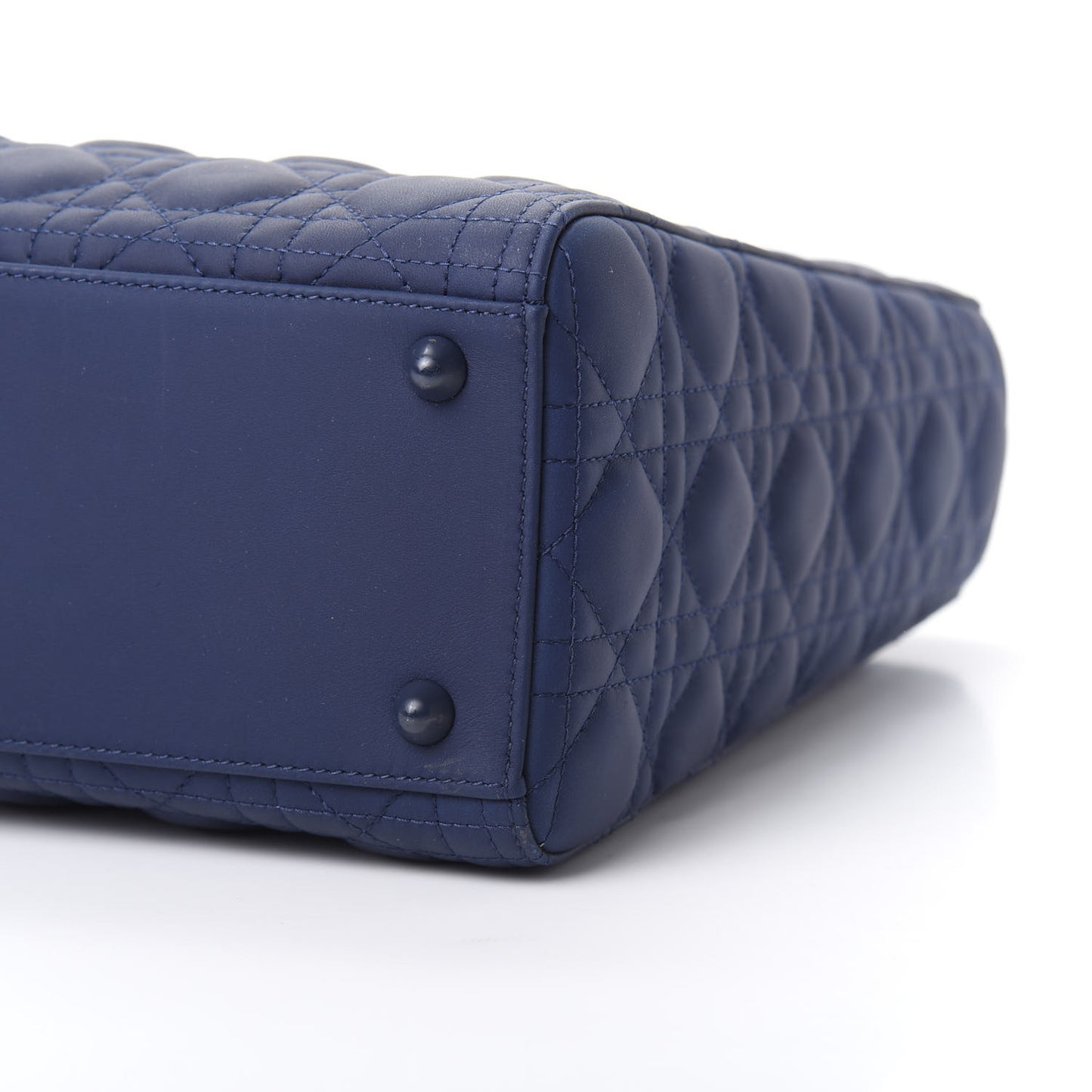 Ultra Matte Calfskin Cannage Large Lady Dior Blue
