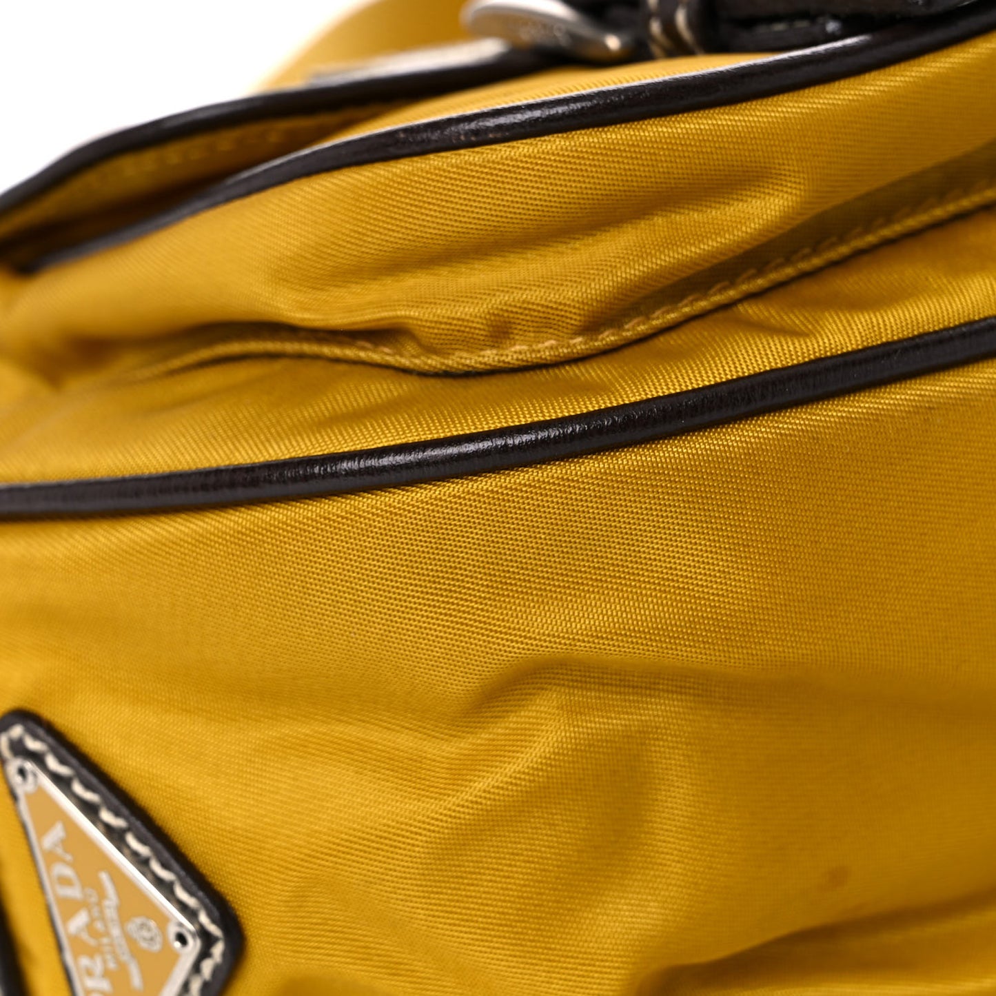Tessuto Nylon Pocket Shoulder Bag Senape Moro