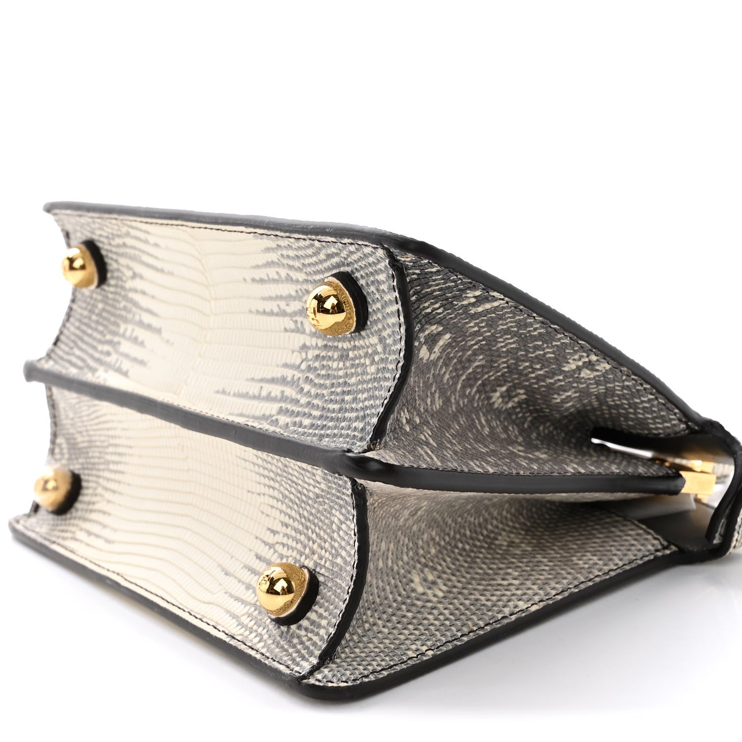 Fendi Lizard Togo Lucido Petite Peekaboo I SEE U Satchel Roccia 11 of 13