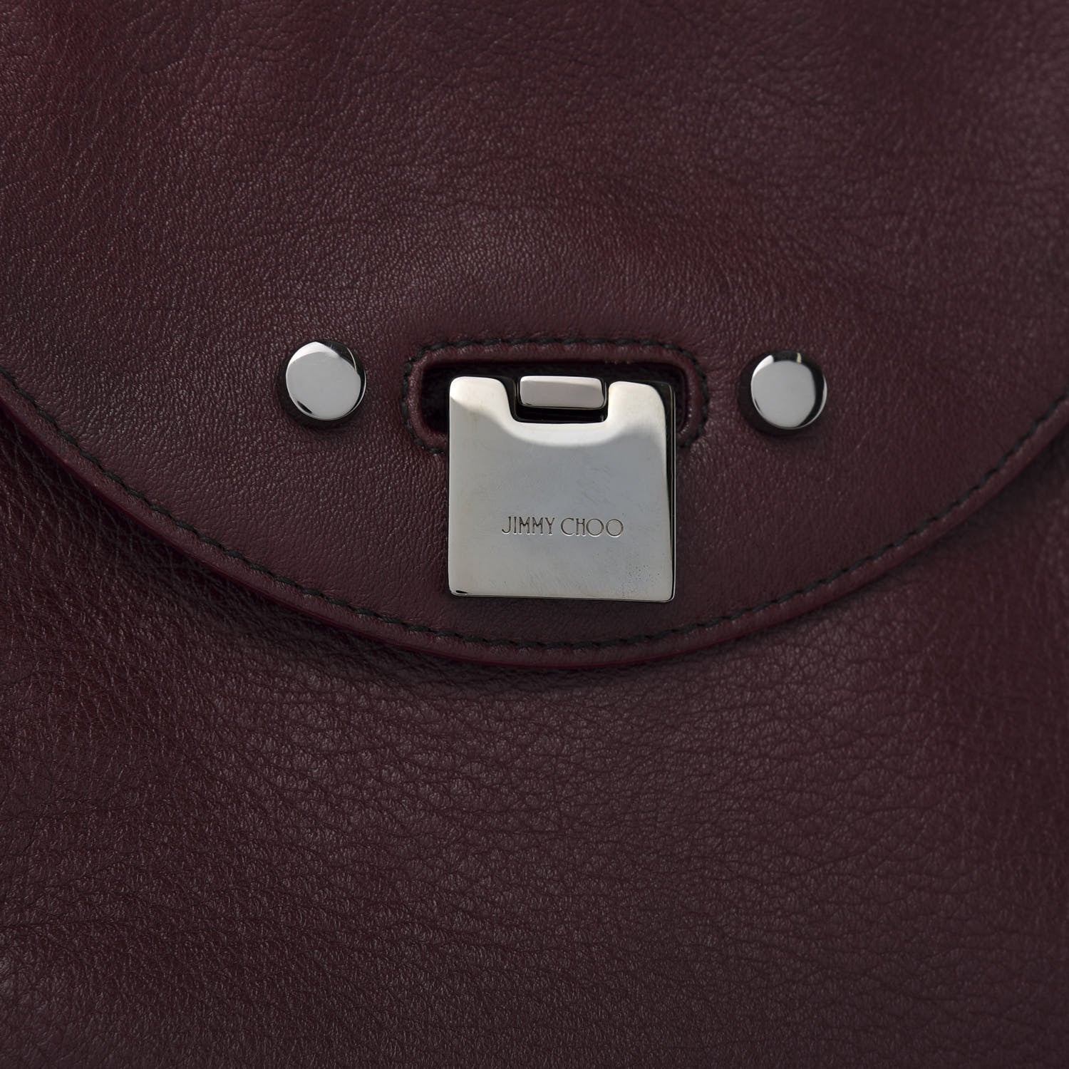 Jimmy Choo Grainy Calfskin Grommet Lace Up Rion Shoulder Bag Bordeaux 10 of 10