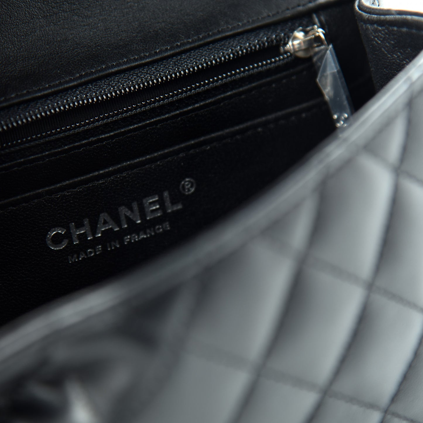 Lambskin Quilted Mini Square Flap Black