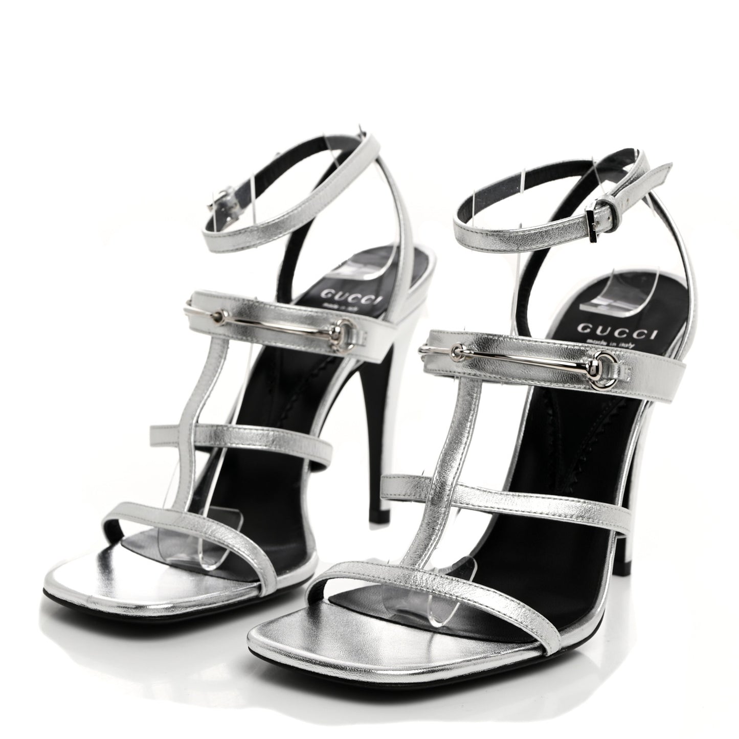 Nappa Silk High Heel Sandals 37.5 Argento