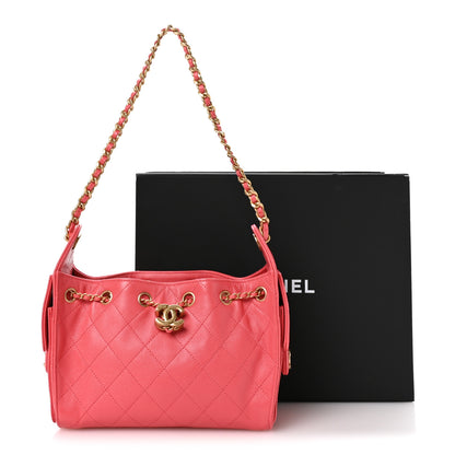 Chanel Caviar Quilted Mini Chanel 25 Handbag Coral 11 of 11