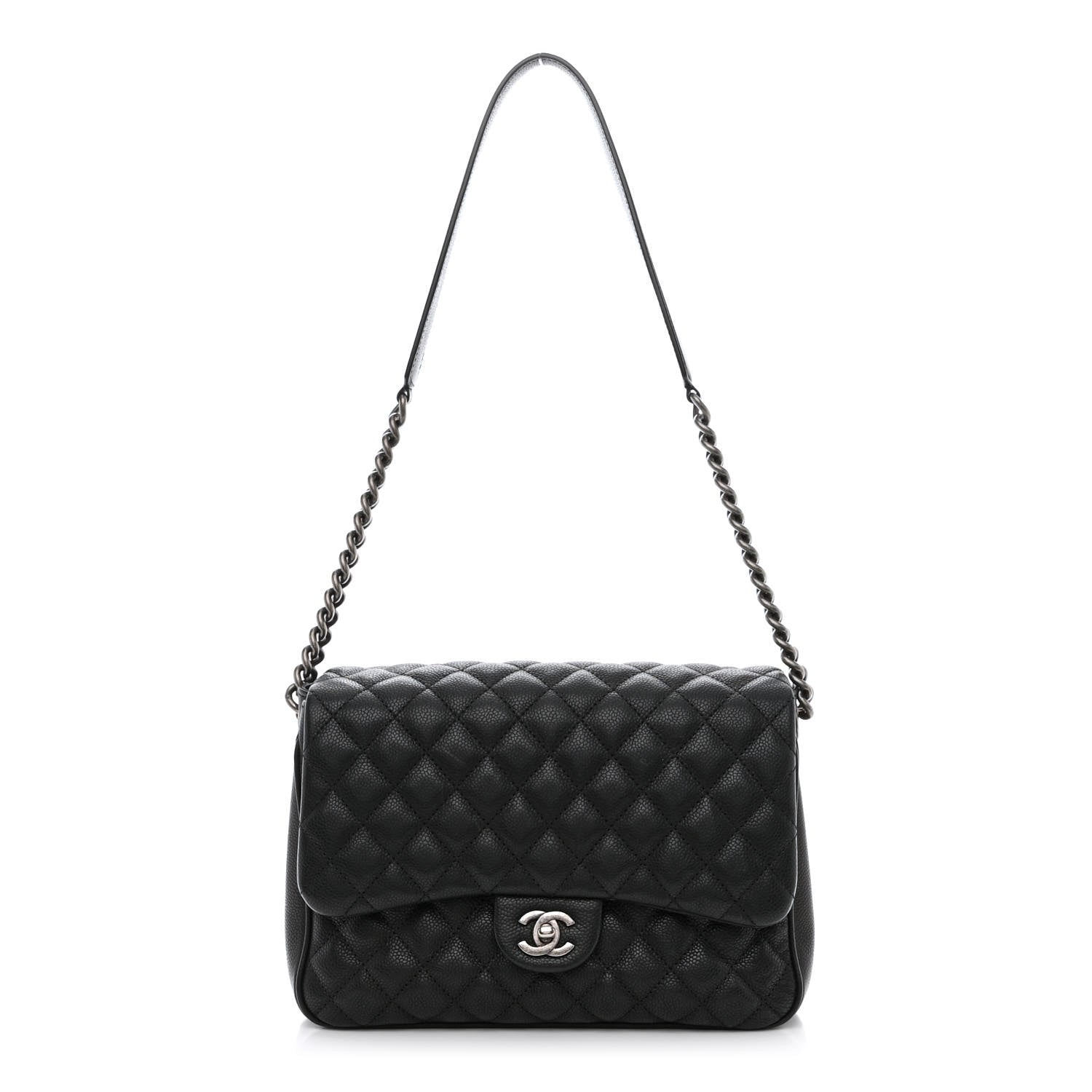 Chanel Caviar Quilted Medium Rock In Rome Single Flap Black 4 of 18