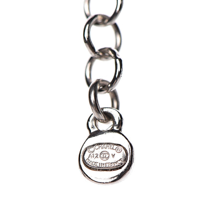 Chanel Crystal CC Drop Pendant Necklace Silver 5 of 6