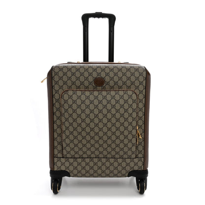 Gucci GG Supreme Monogram Azalea Calfskin Retro Interlocking G Small Savoy Cabin Trolley Beige Ebony Brown Sugar 1 of 9