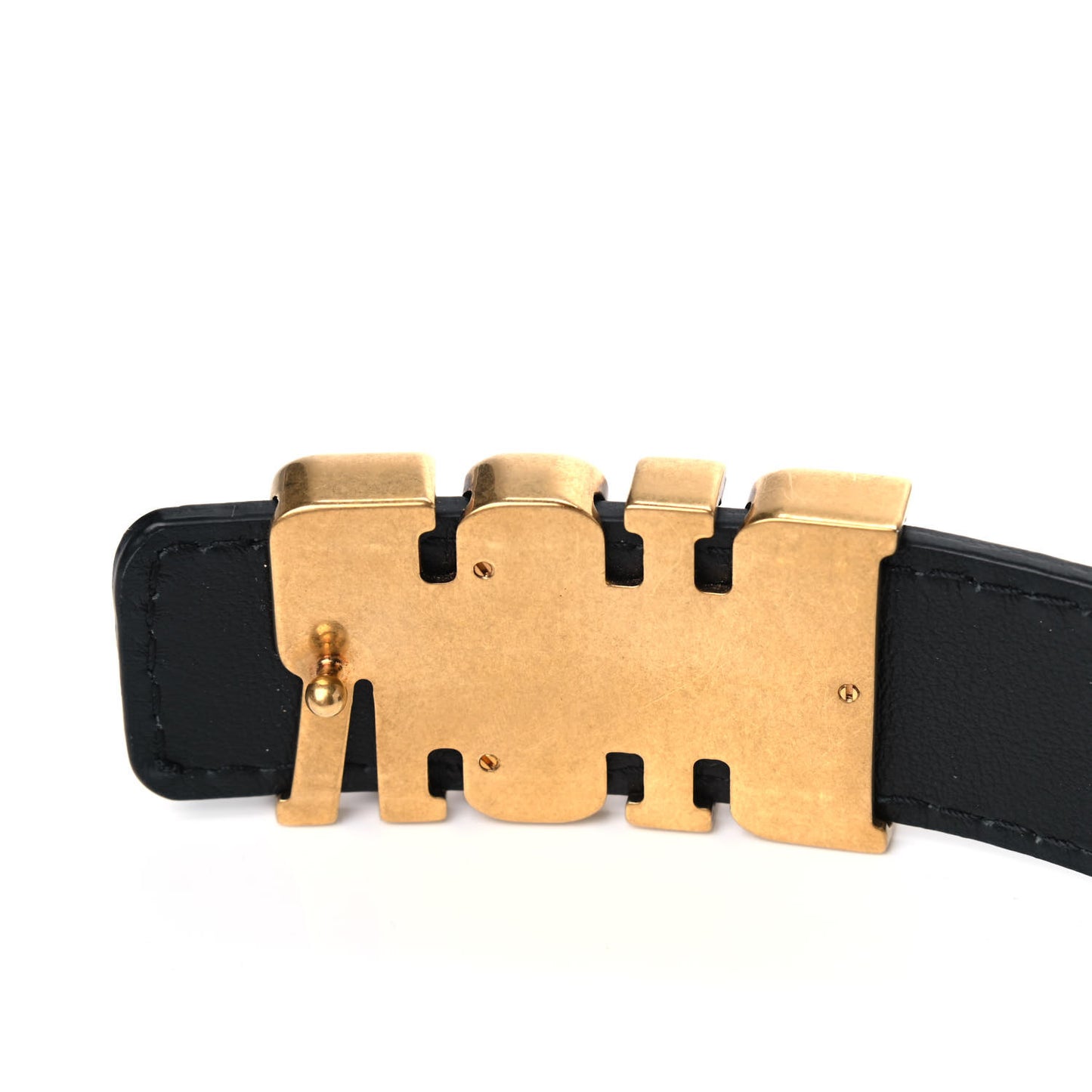 Calfskin D Fence Belt 80 Black